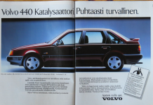 Päivän automainos: "Volvo 440 Katalysaattori. Puhtaasti turvallinen."