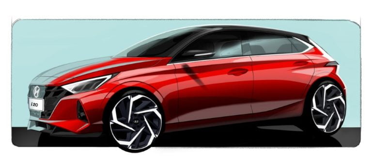 Uusi Hyundai i20 saa urheilullisen ulkonäön — katso ensimmäiset kuvahahmotelmat