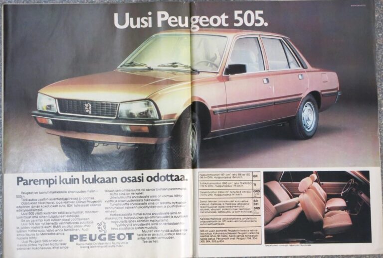 Päivän automainos: Uusi Peugeot 505. Parempi kuin kukaan osasi odottaa.