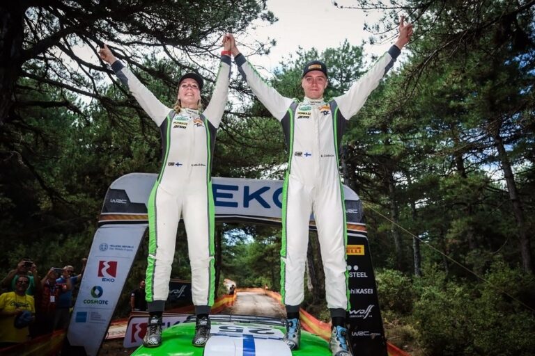 WRC: Emil Lindholm ajoi WRC2-luokan voittoon Kreikassa